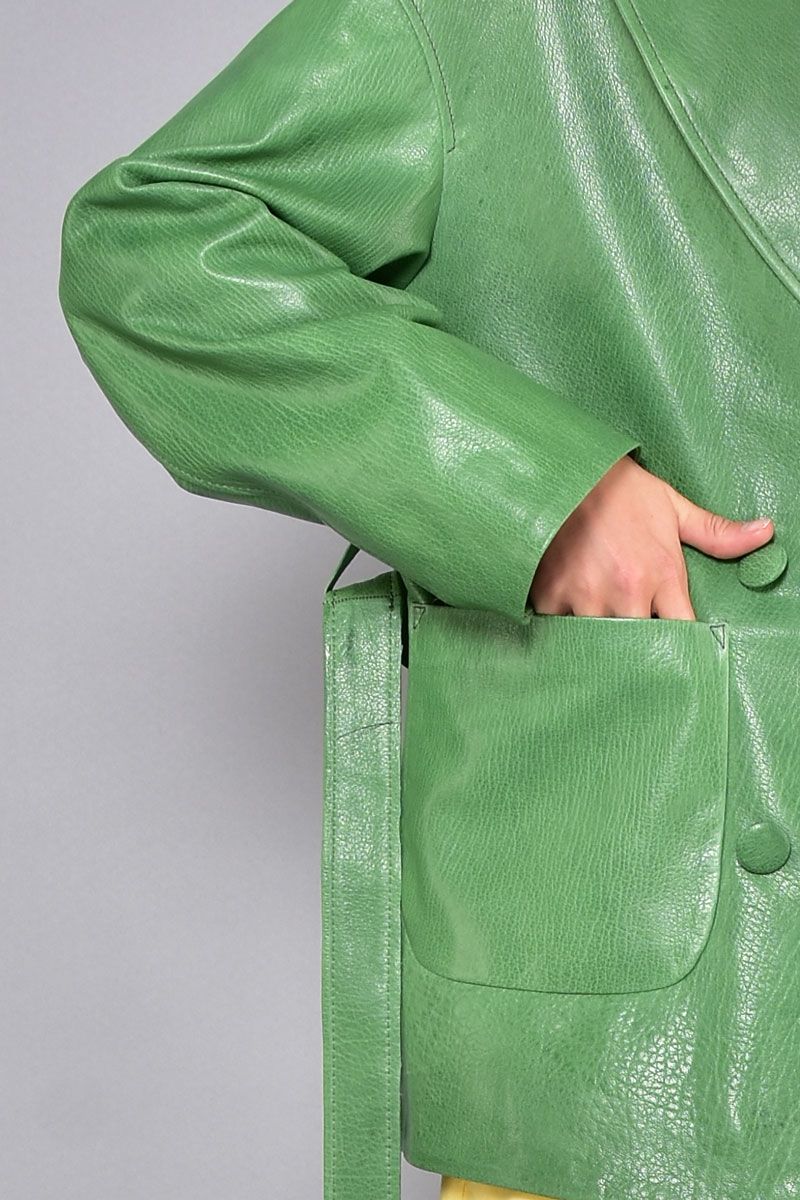 Женский жакет из натуральной кожи КК-619 з цвет  фото