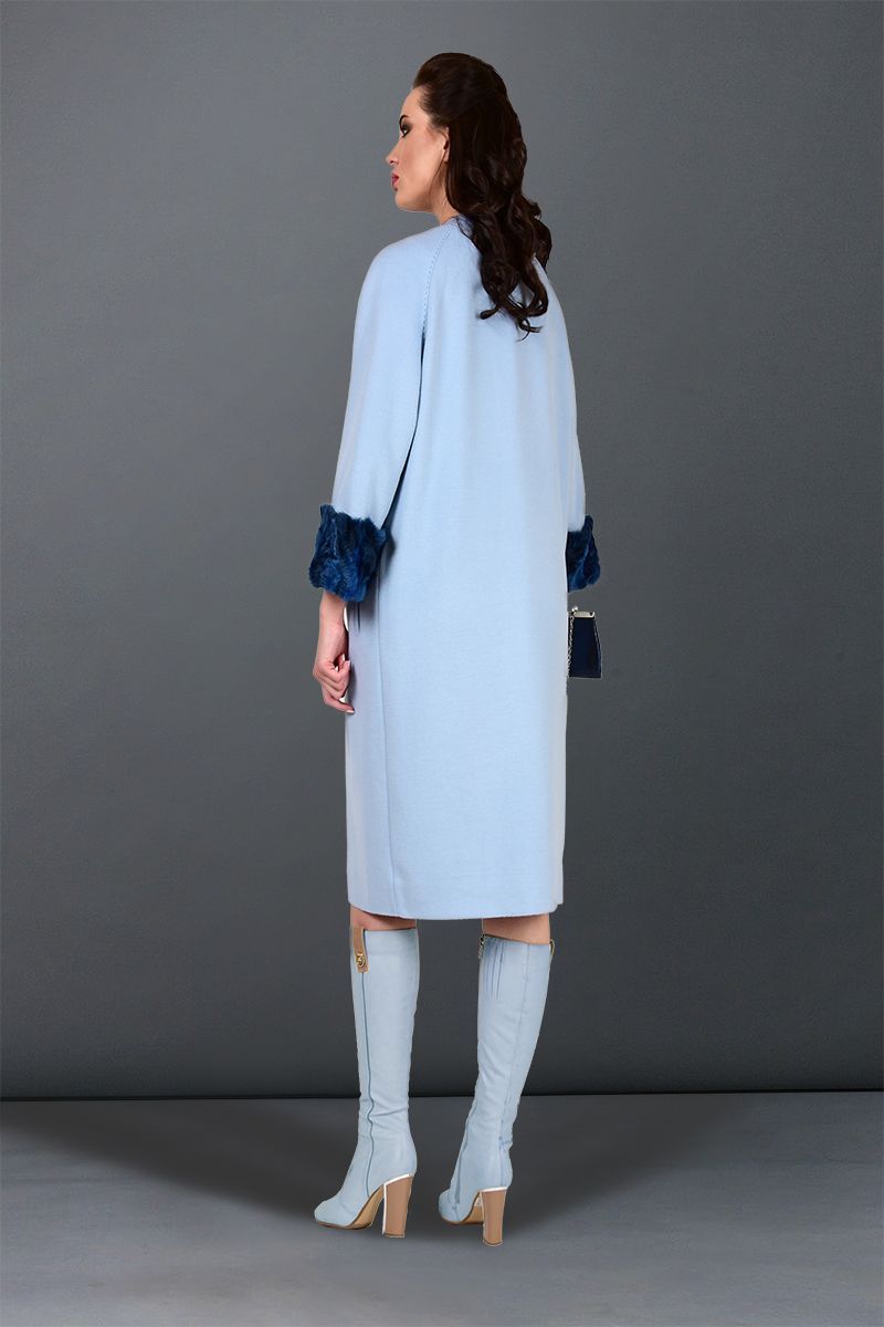 Пальто женское голубое ПД-161 г цвет Голубой фото